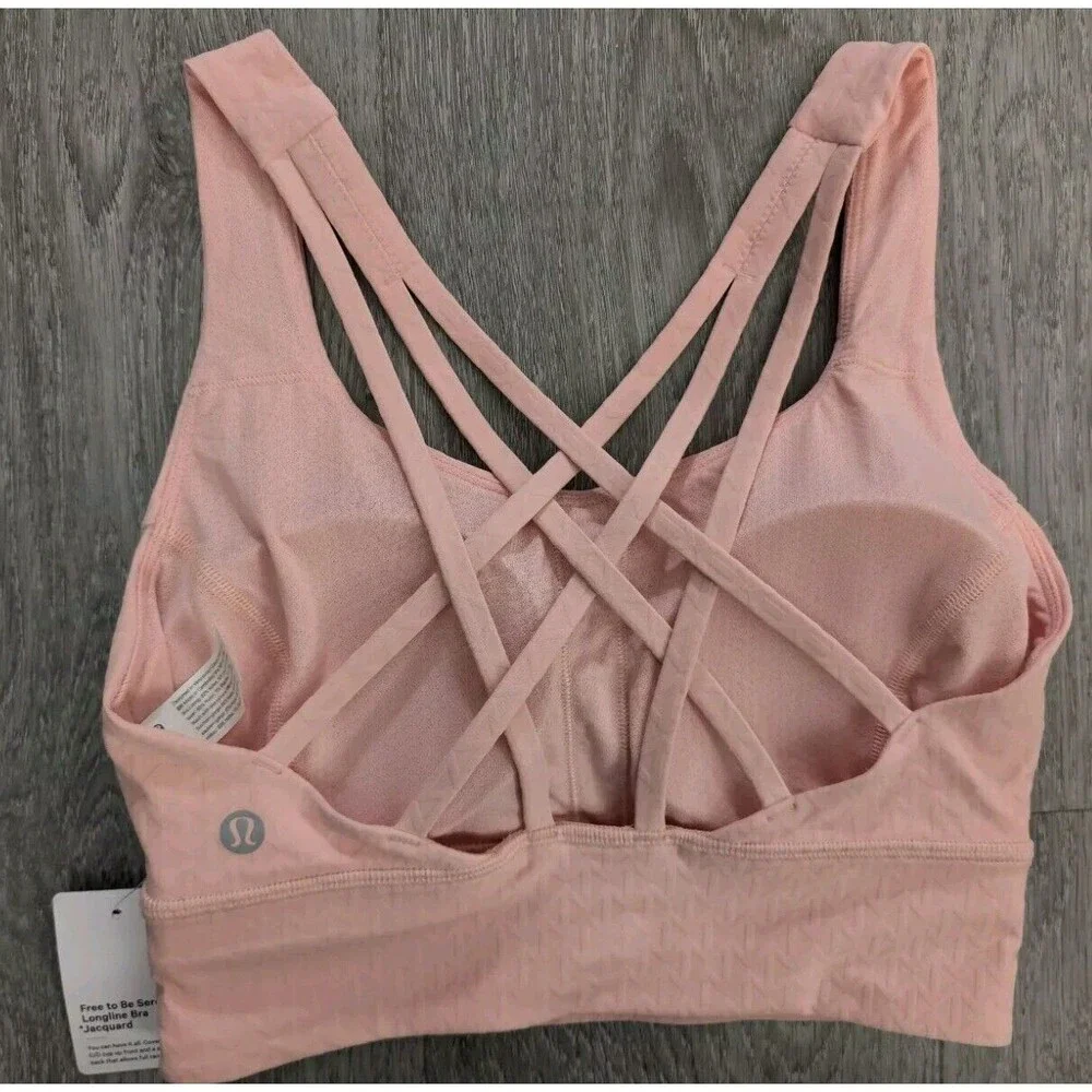Lululemon Womens Bra Size 4 Free to Be Serene Longline Jaquard C/D NWT Ship Fast - Picture 4 of 15